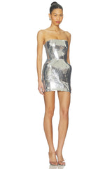 Sequin Padded Hip Mini Dress