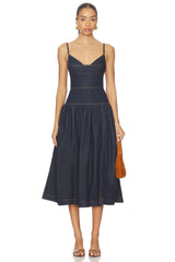 Denim Sleeveless Midi Dress