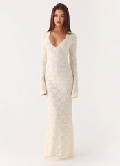 Astoria Long Sleeve Maxi Dress - Ivory