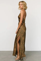 Reno Slip Maxi Dress | Brown + Olive