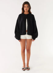 Annie One Button Cardigan - Black