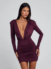 Amelia Mini Dress Dark Mauve