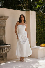 Whispering Willow Maxi Dress White