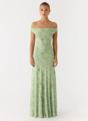 Wasting Time Maxi Dress - Blurred Lime