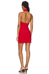 Halter Turtle Side Slit Mini Dress